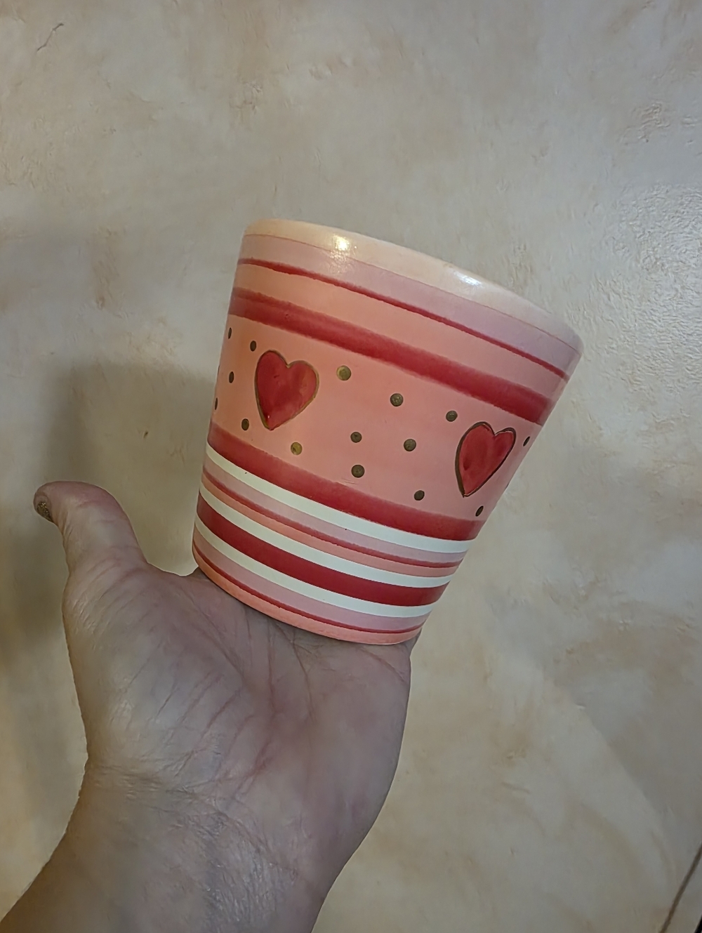 Pink Heart Planter.